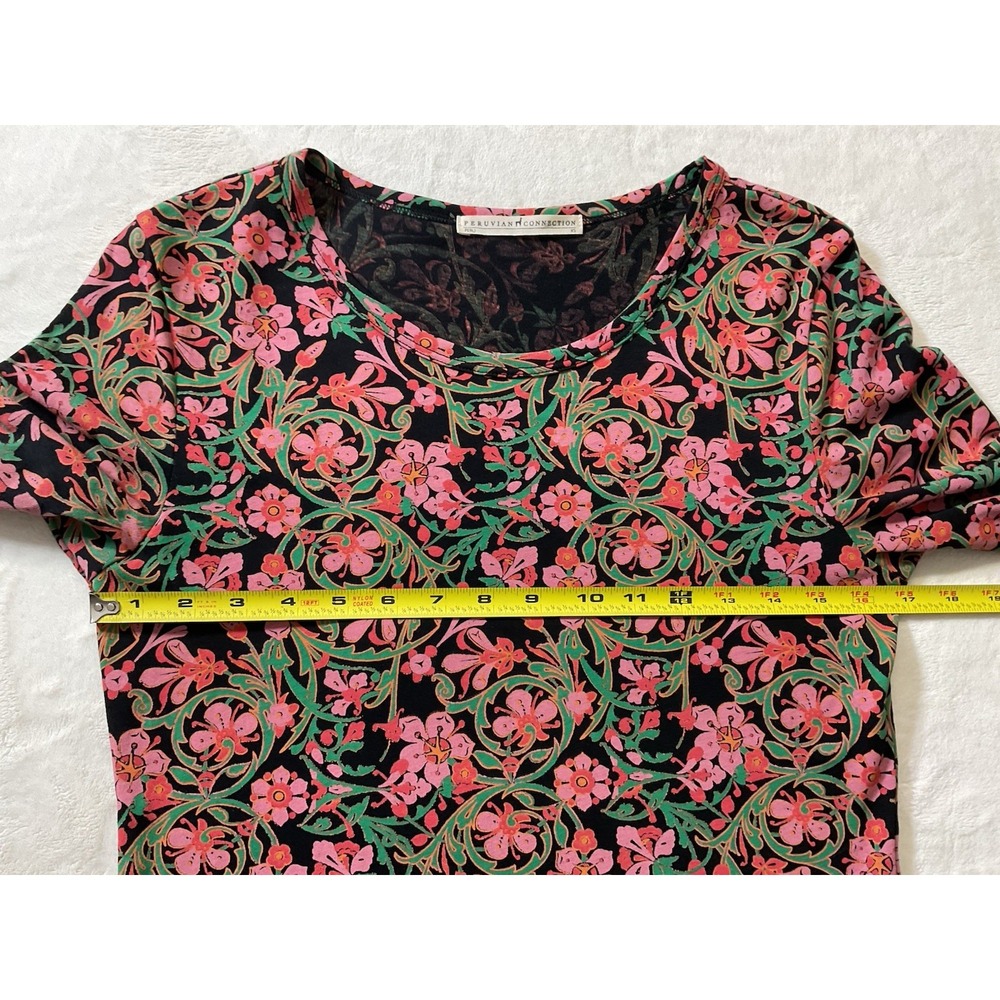 Peruvian Connection Dress Starflower 3/4 Sleeve Cotton Floral Size XS - Picture 4 of 9